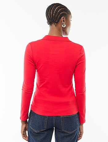 Camiseta de manga larga con cuello polo