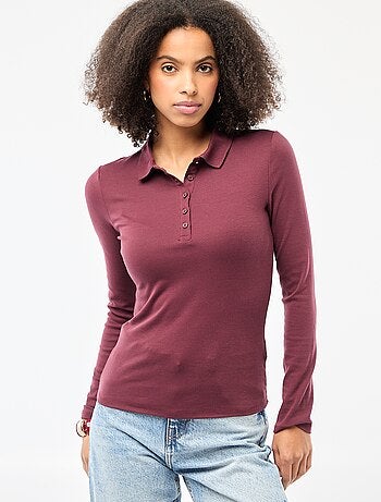 Camiseta de manga larga con cuello polo