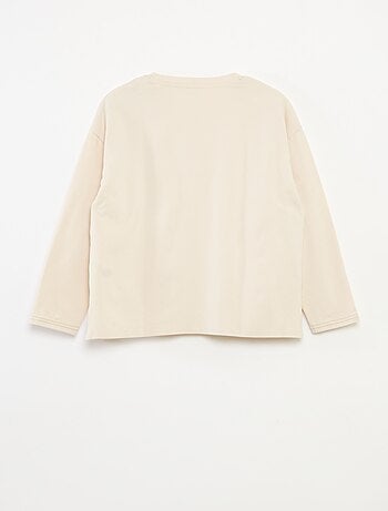 Camiseta de manga larga con cuello redondo