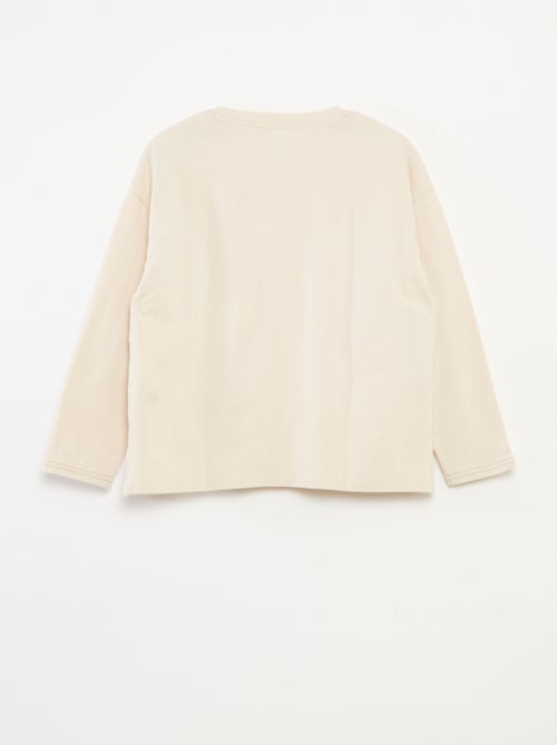 Camiseta de manga larga con cuello redondo - Kiabi