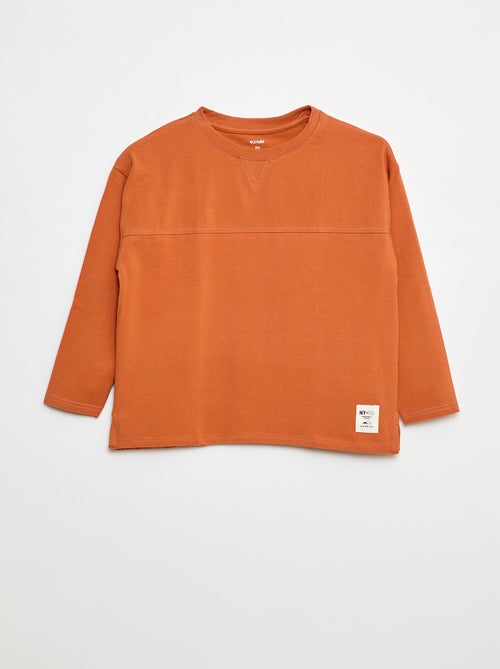 Camiseta de manga larga con cuello redondo - Kiabi