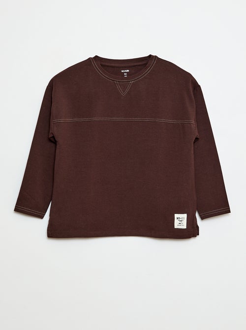 Camiseta de manga larga con cuello redondo - Kiabi