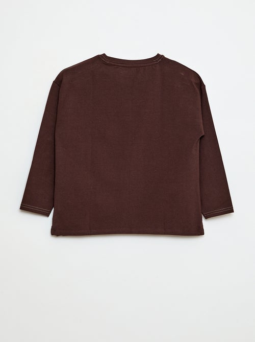 Camiseta de manga larga con cuello redondo - Kiabi