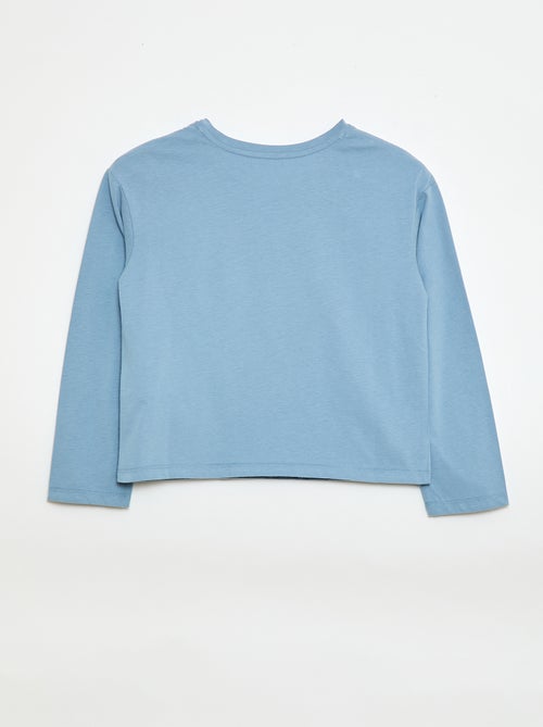 Camiseta de manga larga con diseño bordado en la parte delantera - Kiabi