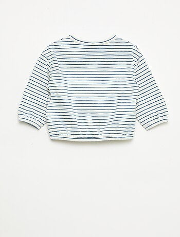 Camiseta de manga larga con estampado de rayas