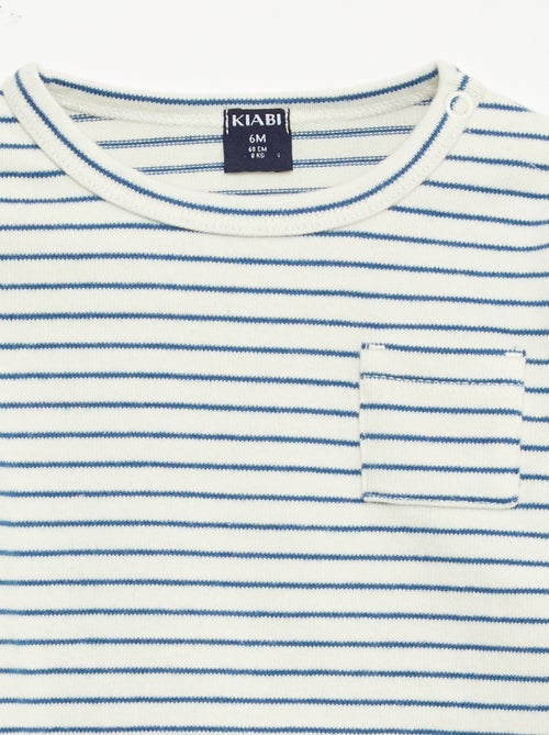 Camiseta de manga larga con diseño de rayas - Kiabi