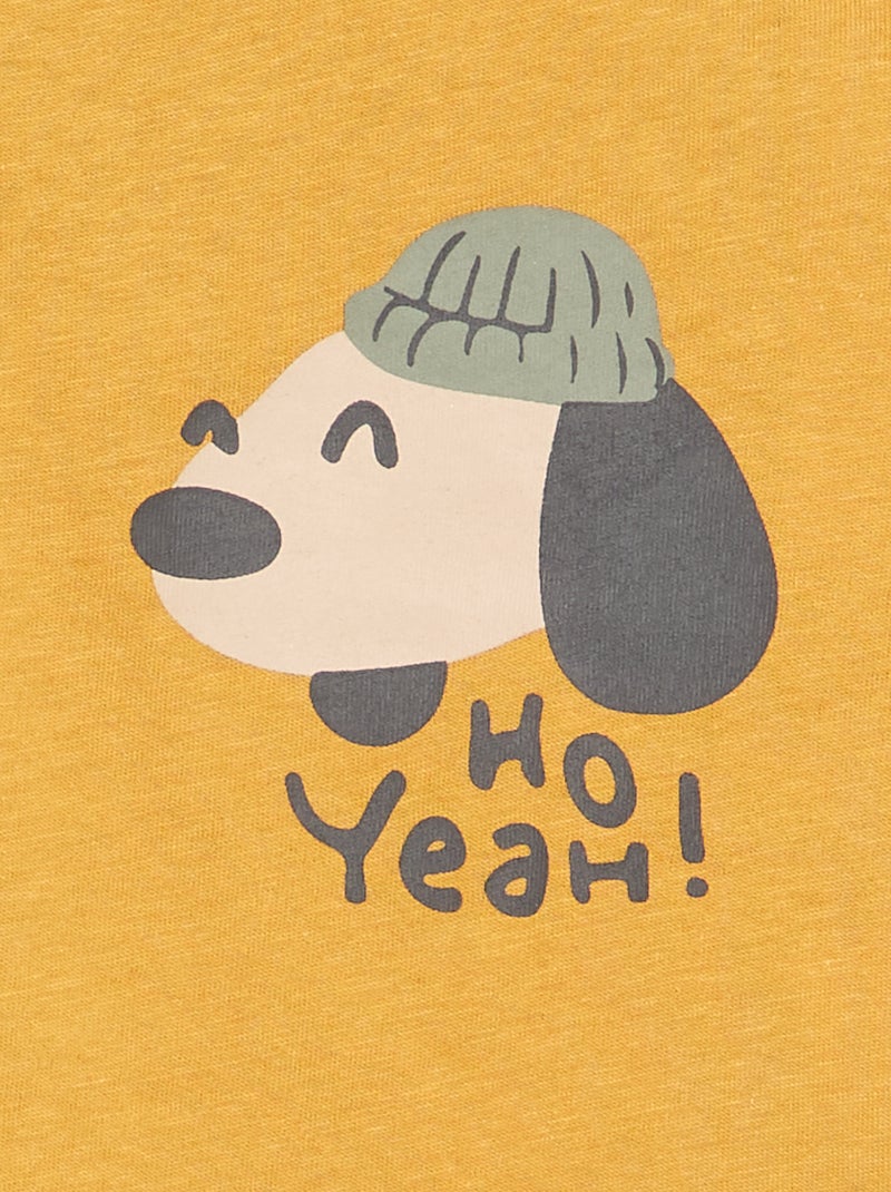 Camiseta de manga larga con estampado Amarillo - Kiabi