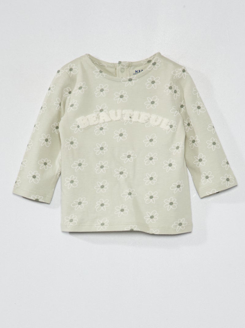 Camiseta de manga larga con estampado AZUL - Kiabi