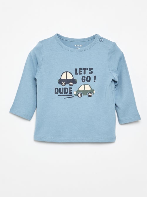 Camiseta de manga larga con estampado - Kiabi