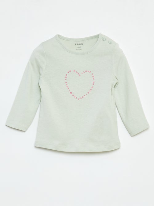 Camiseta de manga larga con estampado - Kiabi