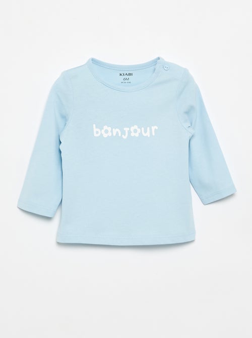Camiseta de manga larga con estampado - Kiabi
