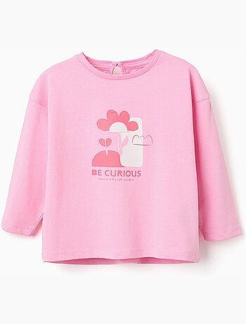 Camiseta de manga larga con estampado en relieve