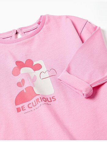 Camiseta de manga larga con estampado en relieve