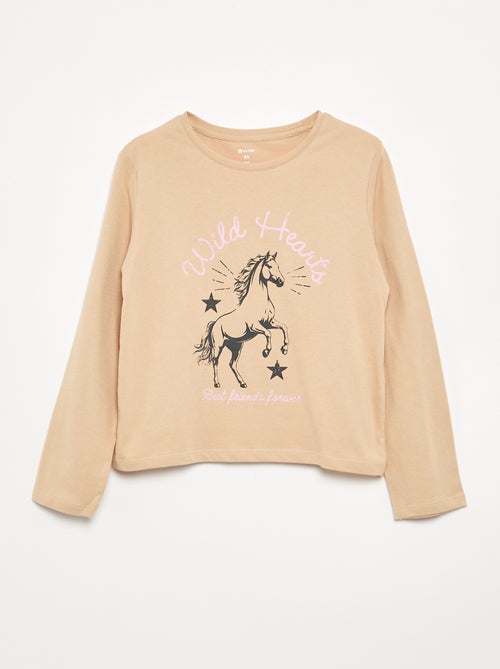 Camiseta de manga larga con estampado - Kiabi