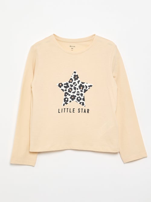 Camiseta de manga larga con estampado - Kiabi