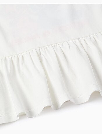 Camiseta de Manga Larga con Estampado Blanca