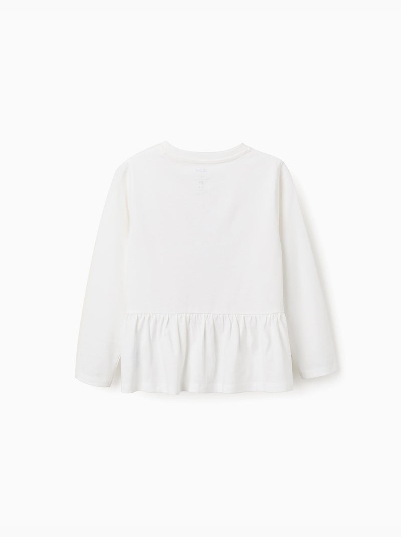Camiseta de Manga Larga con Estampado Blanca Blanco - Kiabi