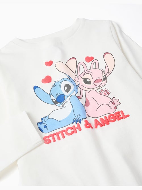 Camiseta de Manga Larga con Estampado Blanca - Kiabi