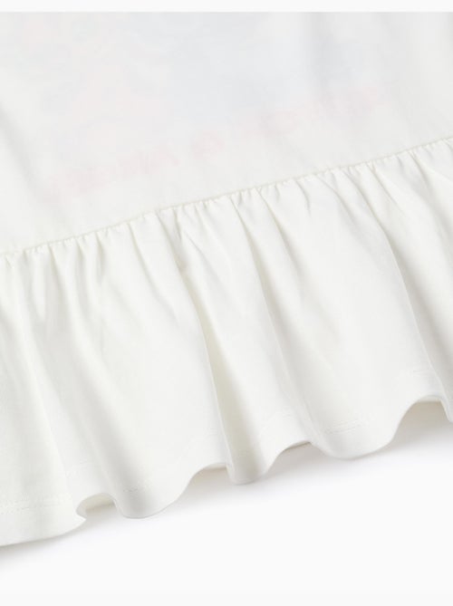 Camiseta de Manga Larga con Estampado Blanca - Kiabi