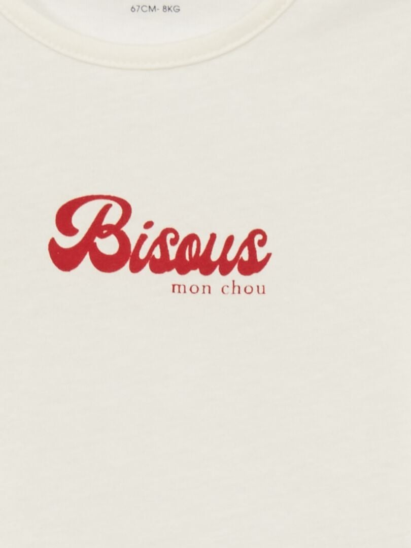 Camiseta de manga larga con estampado BLANCO - Kiabi