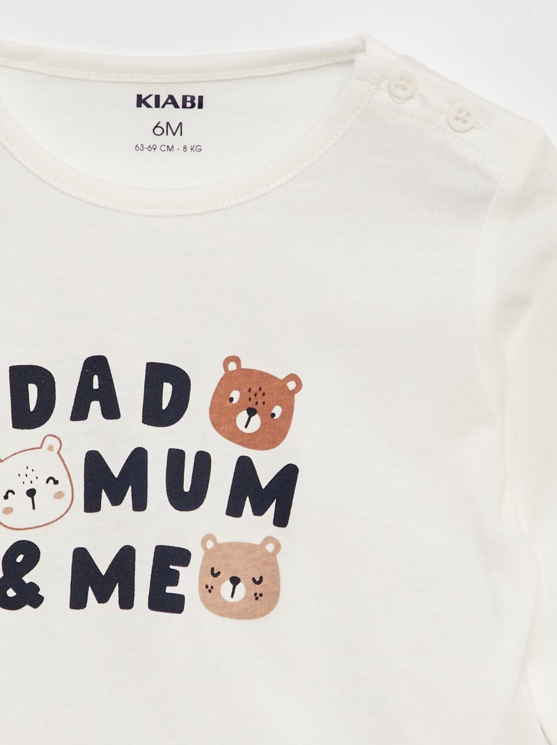 Camiseta de manga larga con estampado BLANCO - Kiabi
