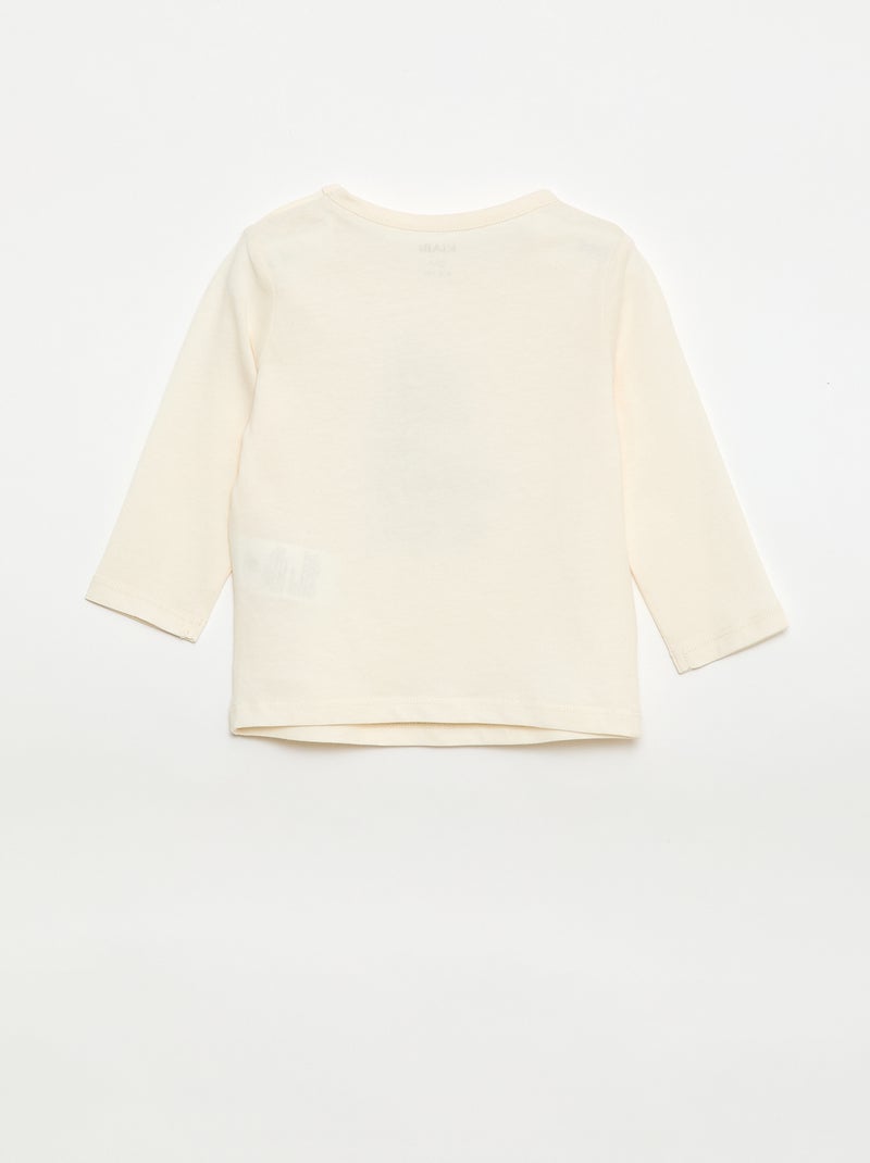 Camiseta de manga larga con estampado Blanco - Kiabi