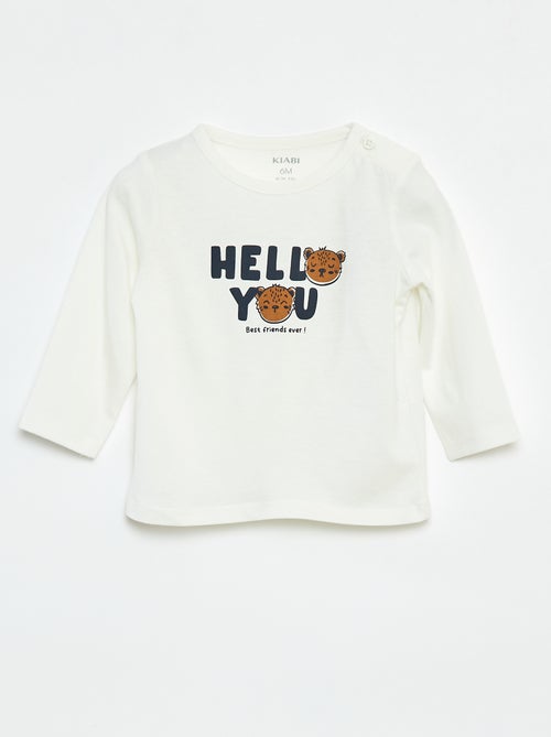 Camiseta de manga larga con estampado - Kiabi