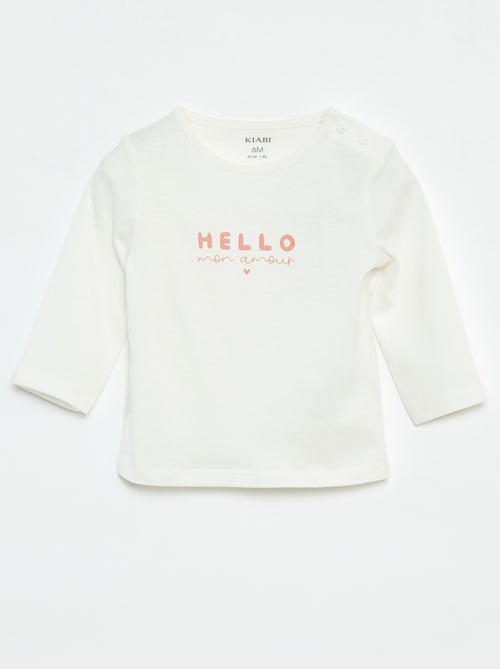 Camiseta de manga larga con estampado - Kiabi