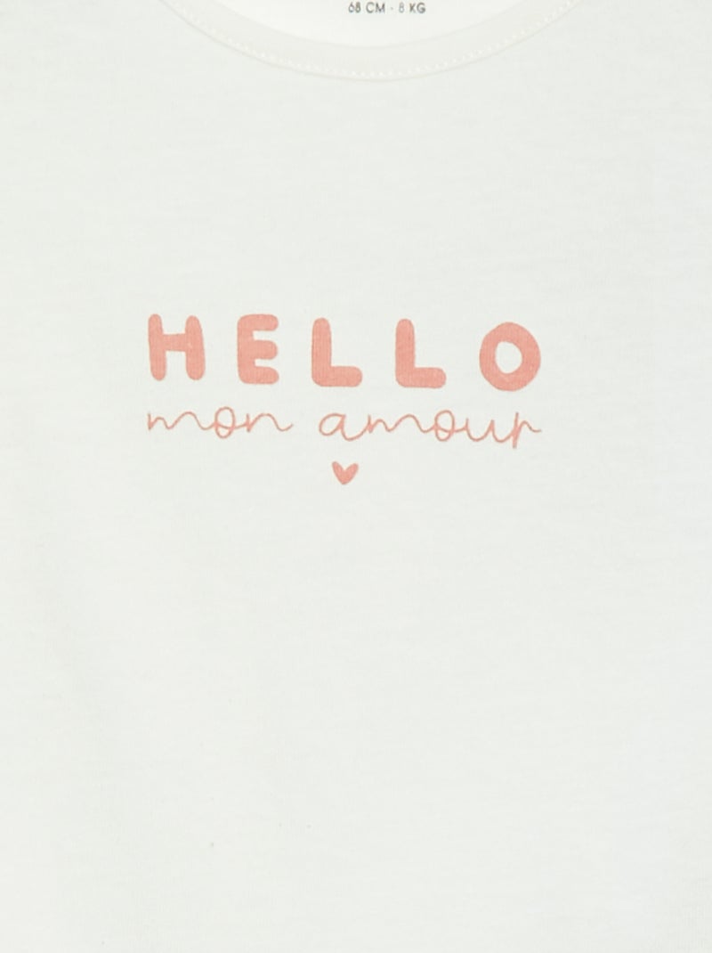 Camiseta de manga larga con estampado Blanco - Kiabi