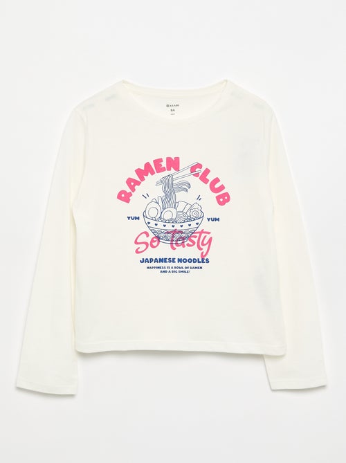 Camiseta de manga larga con estampado - Kiabi
