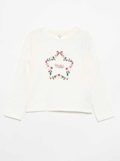 Camiseta de manga larga con estampado - Kiabi