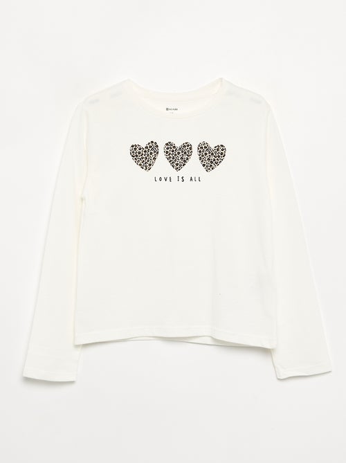 Camiseta de manga larga con estampado - Kiabi