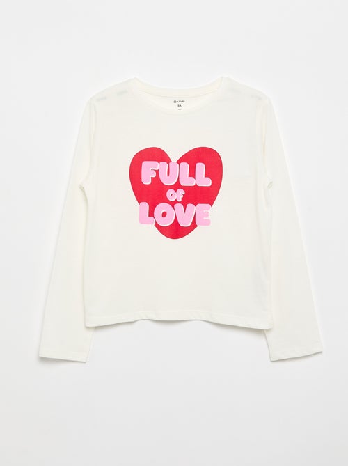 Camiseta de manga larga con estampado - Kiabi