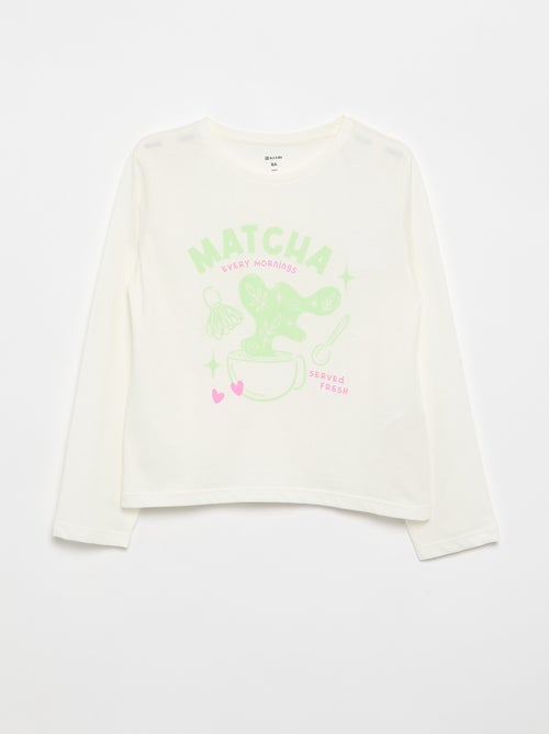 Camiseta de manga larga con estampado - Kiabi