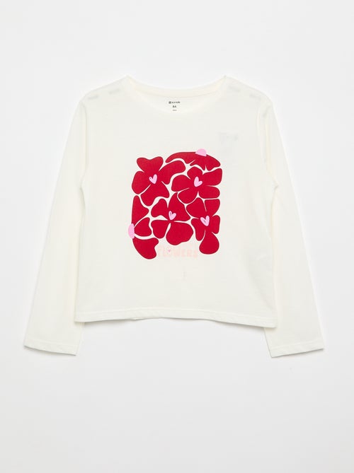 Camiseta de manga larga con estampado - Kiabi