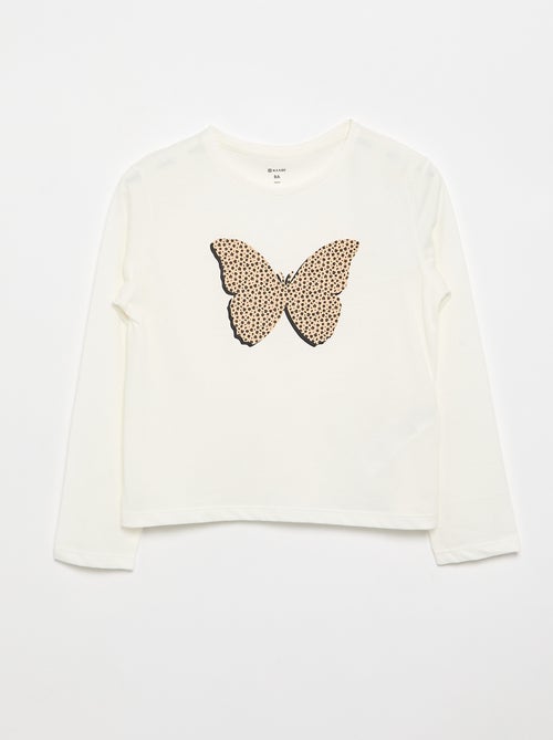 Camiseta de manga larga con estampado - Kiabi
