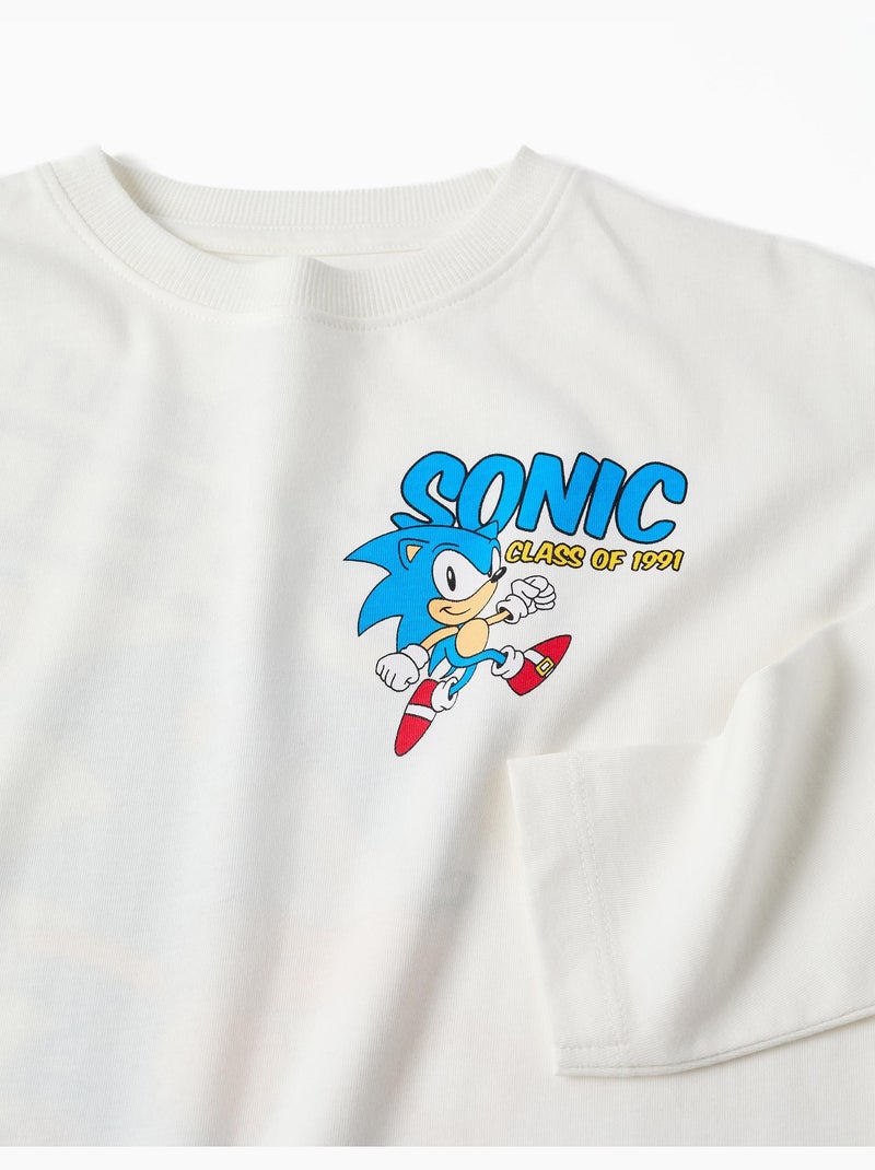 Camiseta de Manga Larga con Estampado Blanco - Kiabi