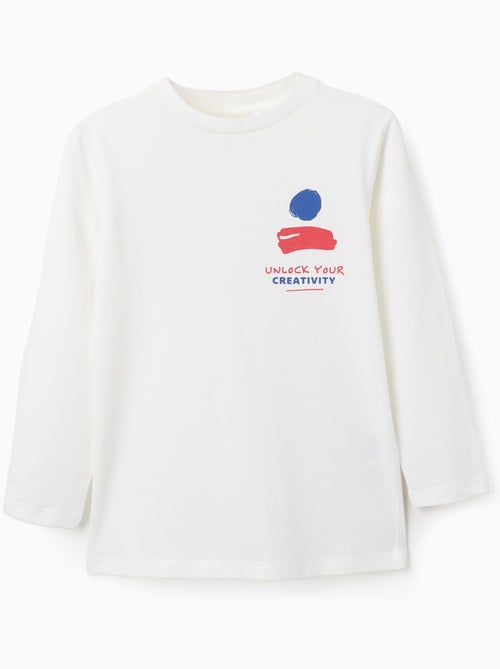 Camiseta de manga larga con estampado Creativity - Kiabi Camiseta de manga larga con estampado Creativity - Kiabi