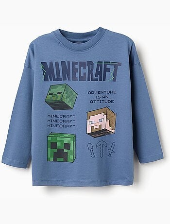 Camiseta de manga larga con estampado de Minecraft