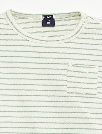 Camiseta de manga larga con estampado de rayas