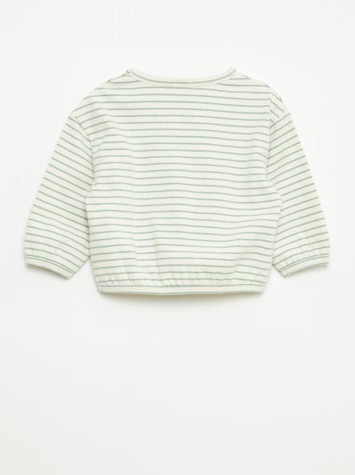 Camiseta de manga larga con estampado de rayas - Kiabi