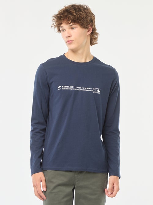 Camiseta de manga larga con estampado delantero - Kiabi