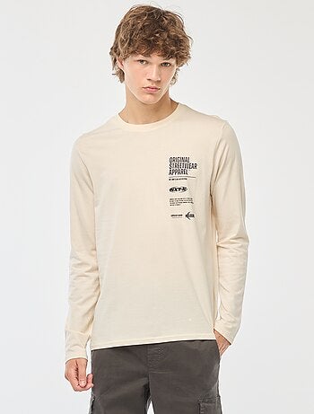 Camiseta de manga larga con estampado delantero