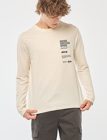 Camiseta de manga larga con estampado delantero