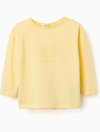 Camiseta de manga larga con estampado en relieve