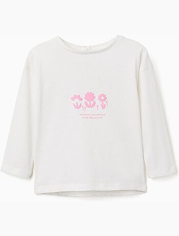 Camiseta de manga larga con estampado en relieve