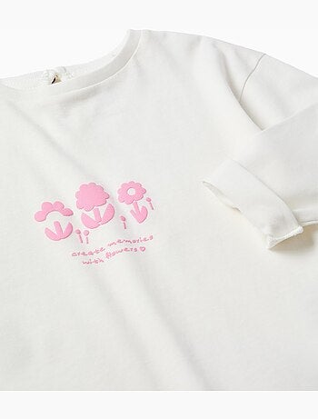 Camiseta de manga larga con estampado en relieve