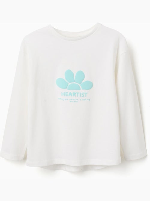 Camiseta de manga larga con estampado en relieve - Kiabi