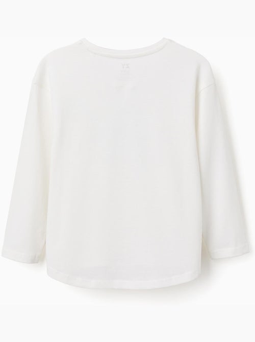 Camiseta de manga larga con estampado en relieve - Kiabi