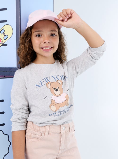 Camiseta de manga larga con estampado - Kiabi